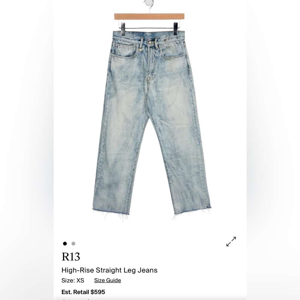 R13 Faded Blue Straight Leg Jeans